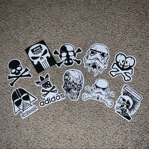 10 for $5 assorted skull punk decal stickers